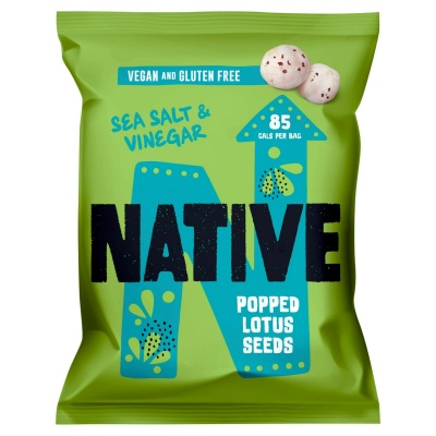 Native Snacks Popped Lotus Seeds Sea Salt & Vinegar 20g RRP 1 CLEARANCE XL 59p or 2 for 1